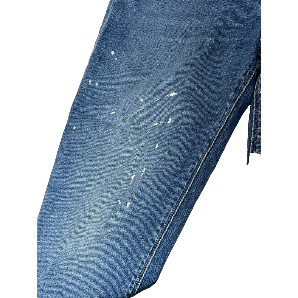 Hudson‎ Barbara Straight Jean Medium Wash Paint Splatter Premium Denim SZ 28